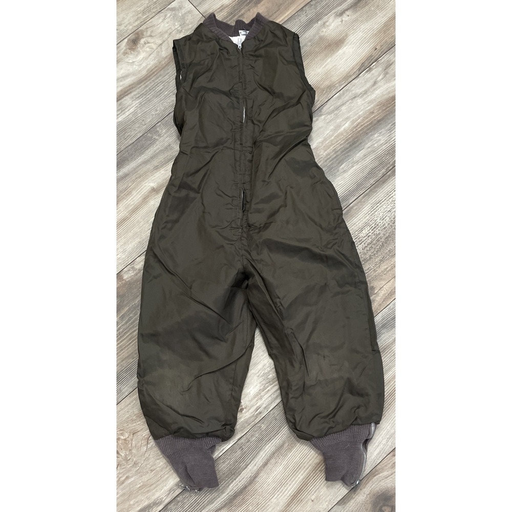 Vintage Sears Kids Snow Bib Suit Size 6 Brown 80s 90s
